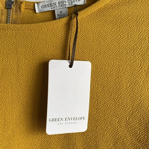 Green Envelope Mustard Yellow Women’s Blouse - Picture 4 of 8